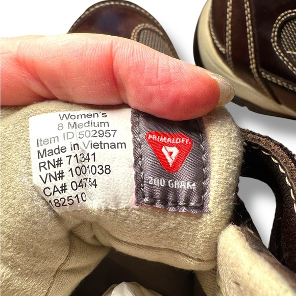 LL Bean Women's, Size 8 Snow Sneaker Artic Grip, Mid Hook and Loop, Dark Brown - Picture 7 of 11